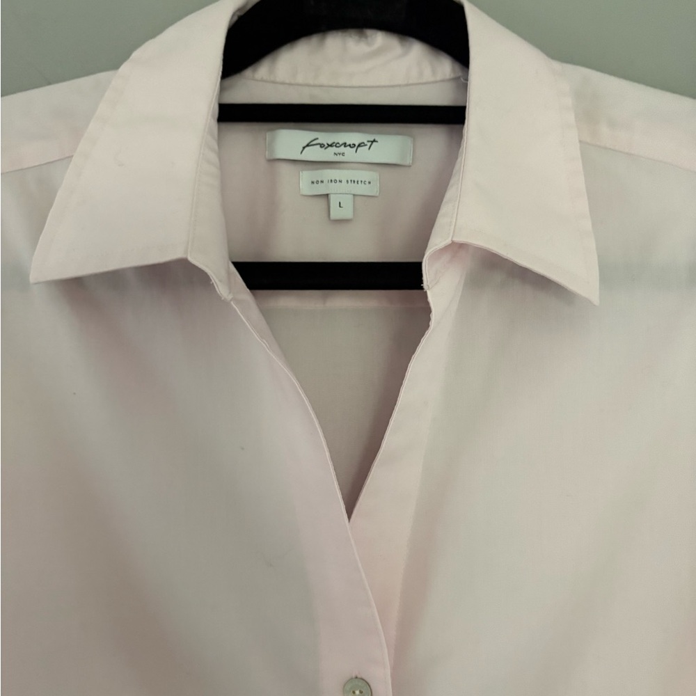 Foxcroft Light Pink Cotton Button-Down Shirt Large - Picture 3 of 9